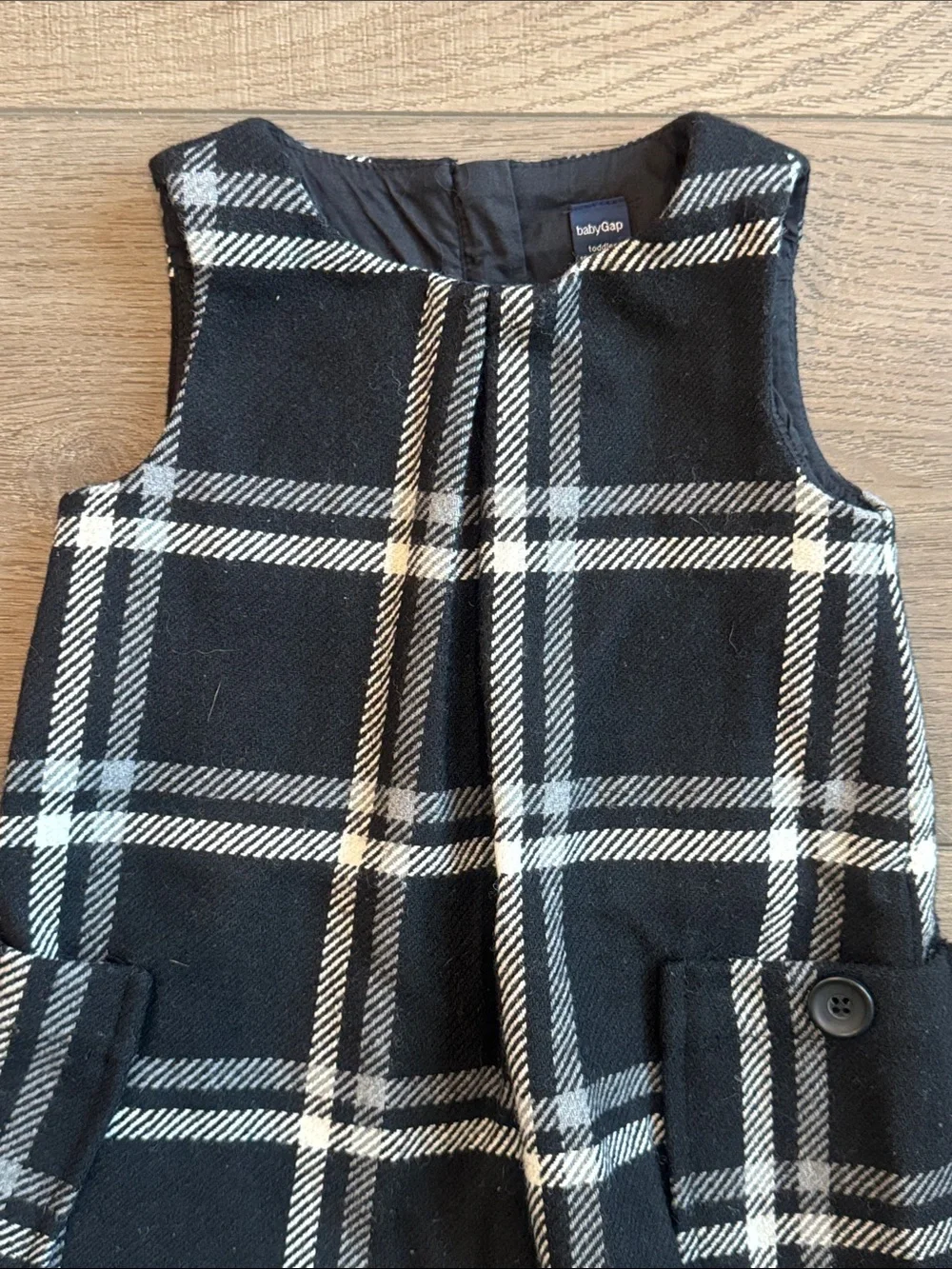 GAP Black and White Plaid Sleeveless Dress